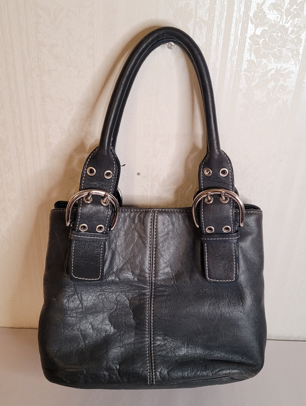 Clarks Small Leather Handbag Tote - Picture 5 of 11
